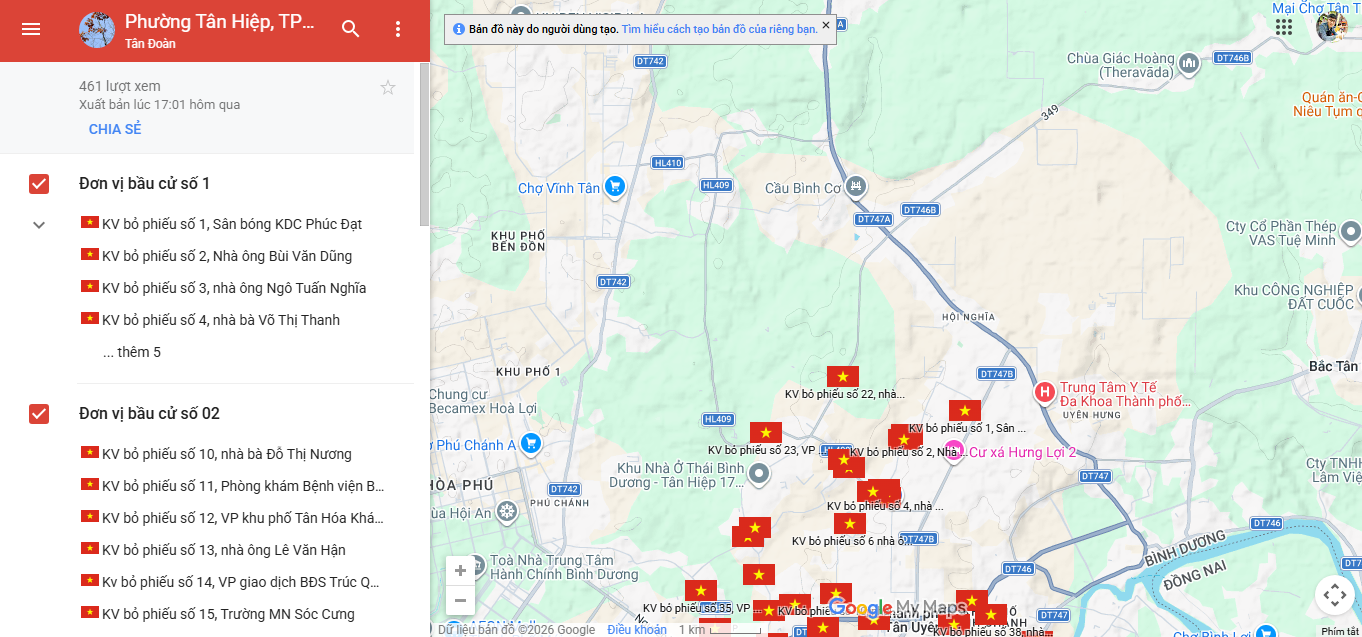 ĐỊA ĐIỂM BẦU CỬ ĐẠI BIỂU QH VÀ HĐND CÁC CẤP PHƯỜNG TÂN HIỆP, TPHCM